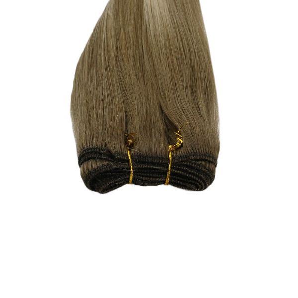 Sew In Weft Hair Extensions Ombre Brown with Blonde - Image 4